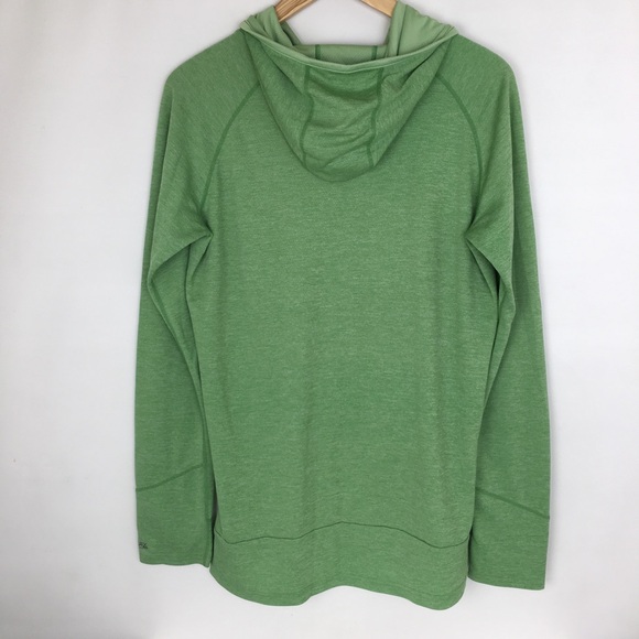 Simms Insect Shield Hoodie Top Bug-stopper Solar Flex UPF 50 Pullover Green - Picture 9 of 10